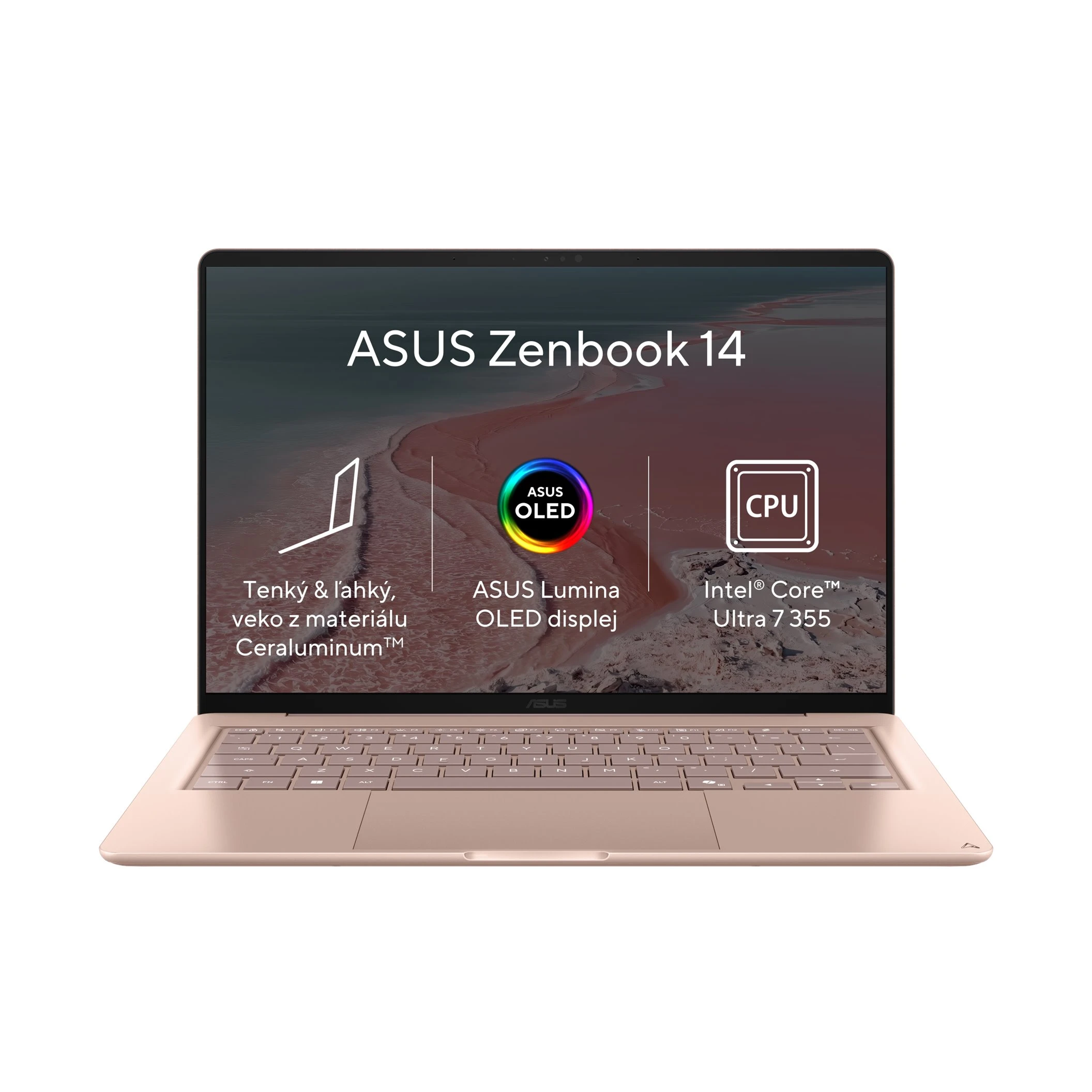 ASUS Zenbook 14/U7-355/24GB/512GB SSD/Intel UMA/14" 3K/Win11Home/Coral