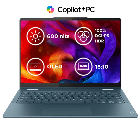 Lenovo IdeaPad Yoga7 2in1 14AKP10 RyzenAI5 340 16GB 1TB-SSD 14.0"WUXGA OLED GL Touch IntegRadeon PEN Win11Home TidalTeal