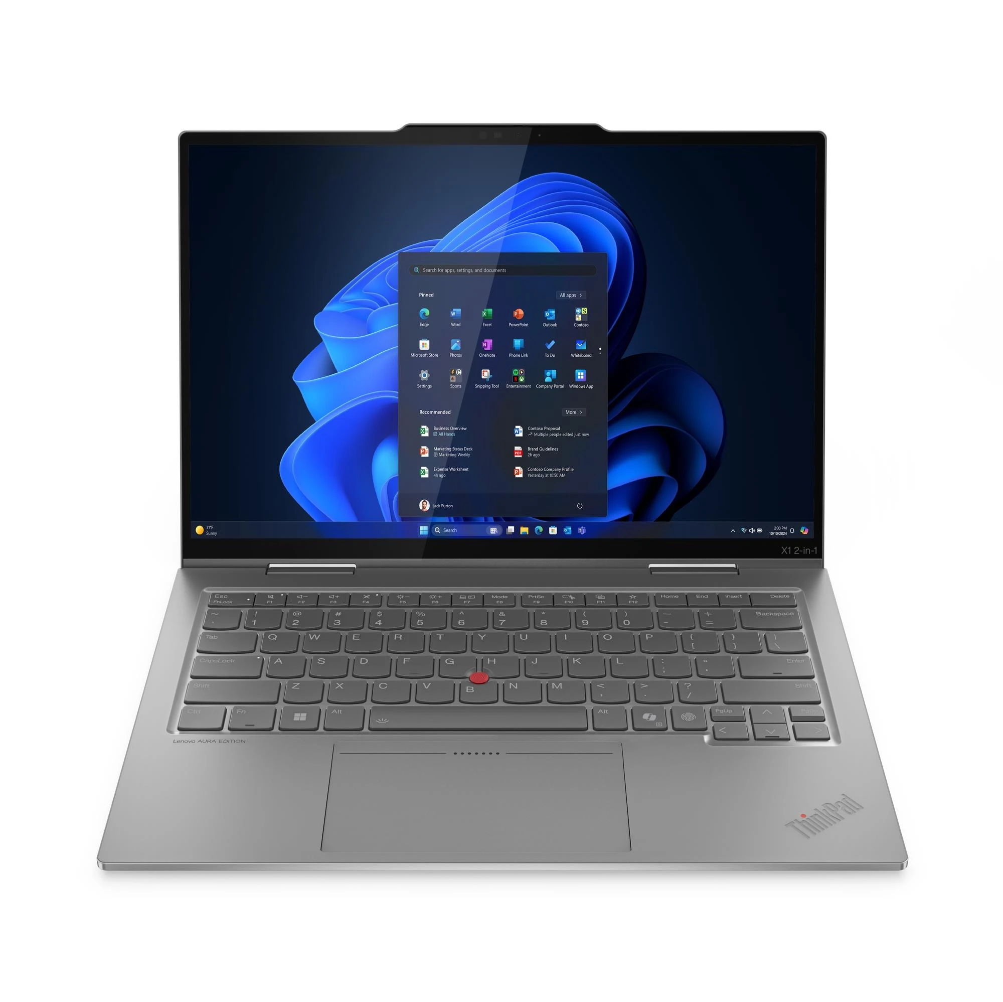 Lenovo ThinkPad X1 2in1 Gen10 Intel Ultra7-265U 64GB 2TB-SSD 14"2.8K OLED AG IntelGraphics AI PEN 5G Win11Pro Grey