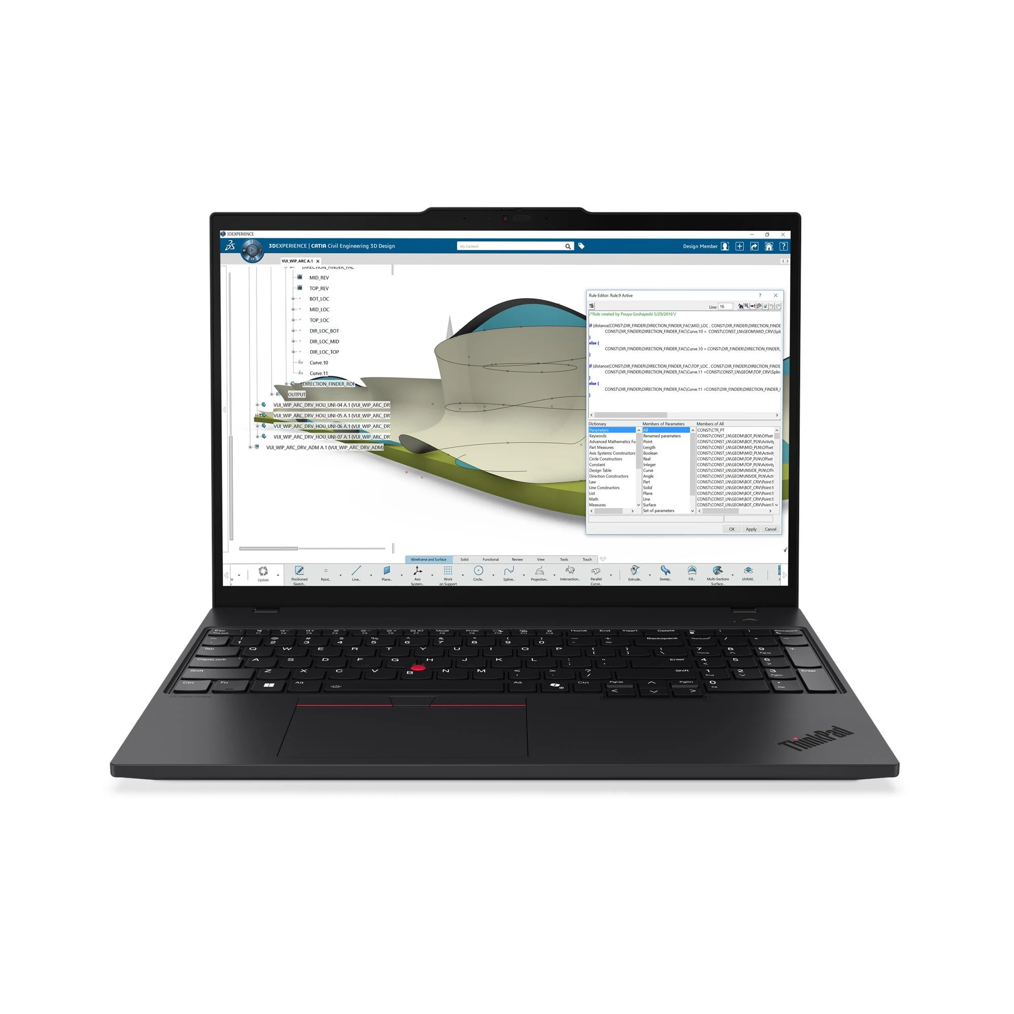 Lenovo ThinkPad P16s Gen5 IntelCore Ultra X9 388H 32GB 512GB-SSD 16" WUXGA IPS AG IntegARC Win11Pro Black